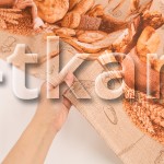 Вафельное полотно (Полотенечная ткань) - Свежий хлеб (ширина 50 см)